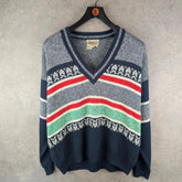 Harley Davylson Jumper Mens XL Extra Large Blue Vintage Italian Knitted